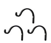 METAL ROOTS Metal Hanging Hooks Planter Holder with Screws & Roll Plugs (Black) -Pack of 3