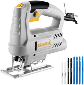 Electric Jigsaw Tool: DEKOPRO 400W Power Jig Saws Jigsaws Wood Cutter Machine, 6 Variable Speed 0-3000 SPM, ±45°Bevel Cutting Cut Blades, with 8 PCS Sawblades for Wood, Metal, Plastic