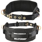 WELKFORDER Tongue Buckle Body Belt With Waist Pad and 2 Side D-Rings Personal Protective Equipment Safety Harness | Waist Fitting Size 33'' to 47'' for Work Positioning, Restraint