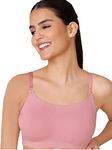 NYKD Women's Cotton Wire Free Casual Bralette T-Shirt Bra Bra, NYB165, Blush, S, 1N