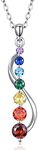 KINGWHYTE 7 Chakra Necklace 925 Sterling Sliver Yoga Chakra Pendant Healing Balancing Necklace Birthday Jewellery Gifts for Men Women Girls(Infinity)