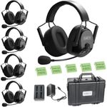 Came-TV Kuminik8 Wireless Intercom Headset System with Noise Cancellation, 1500ft Team Communication Group Talk, Zero Delay Mute Function Intercom Headset for Film Production Event Dual-Ear 5 Users