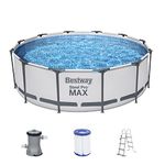 Bestway Above Ground Portable Steel Pro MAX 12ft Diameter, 3.3ft Height Swimming Pool Set (56418)