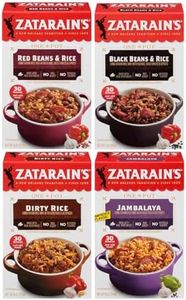 Zatarain's One-Pot Rice Mix Bundle- Red Beans & Rice, Black Beans & Rice, Dirty Rice, Jambalaya - Authentic Cajun Flavors - Easy and Delicious Cooking - with Make Your Day Mini Spatula