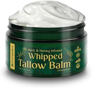 Everganics Organic Whipped Beef Tallow Balm | Honey Balm, Grass Fed Beef Tallow for Skin, Infused w/Herb - Manuka Honey | Beef Tallow for Face, Moisturizer for Eczema & Dry Skin Relief | Unscented 4oz