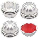 10Pcs Pudding Cup Molds, 3.7''x1.77'' Mini Fluted Cake Pans, Non-Stick Jelly Molds, Easy to Demold, Fast Heat-Up Aluminum Alloy Baking Cup Moulds for Puddings, Jellies, Cupcakes, Brownies