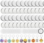 Rntfunre Button Maker Keychains Supplies-150 Sets 58mm/2.25 inch Pin Making Kit for Button Maker Machine,Metal Button Badge Sets with Metal Shell Back Cover, Transparent Film and Chain Head