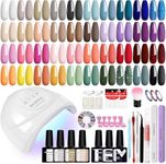 Phoenixy Gel Nail Kit, 40 Colours U V Gel Nail Polish with Base Top Matte Coat Gel Nail Polish Set with 48W Lamp Starter Kit Nail Art Gift for Women