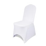 Trimming Shop Spandex White Chair Cover Stretch Fabric Removable Washable Protective Slipcovers for Weddings Banquets Ceremony Hotel Dining Parties Decor, 10pcs