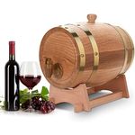 Greensen Oak Barrel 3L Wooden Wine Barrel Wooden Whisky Barrel Liqueur Shot Barrel for Home, Bar, Party and Banquet Birthday Gift