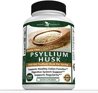 Potent Garden Psyllium Husk Capsules All Natural & Powerful Soluble Dietary Fiber Supplement Helps Support Regularity & Digestion, 240 Caps
