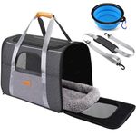 Morpilot Pet Carrier Bag, Portable Cat Carrier Bag Top Opening with Breathable Mesh, Foldable Pet Transport Bag for Dogs and Cats up to 9kg, with Shoulder Strap and Bowl