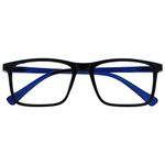 OPULIZE Ink Reading Glasses Large Rectangular Black Blue Mens Womens Spring Hinges R4-1 +1.50