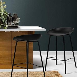 Artiss Bar Stools Stool Set of 2 Kitchen Swivel Counter Barstools Dining Chair Metal Black in 67cm Seat Height Floor for Home Bar Dining Room Cafe Outdoor Indoor