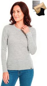 MERINNOVATION Merino Wool Base Layer Women 100% Merino Wool Long Sleeve Thermal Shirts for Women for Skiing Hiking