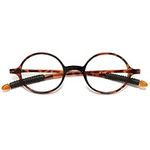 MAGIMODAC Retro Reading Glasses Round TR90 Unbreakable Lightweight Vintage Eyeglasses for Women Men 1.0 1.25 1.5 1.75 2.0 2.25 2.5 2.75 3.0 3.5 4.0 (Tortoiseshell, 3.50)