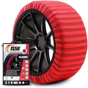 ISSE Snow Socks T-74 | Homologated and High Safety Textile Snow Chains - Kit of 2 Chains for Cars + Gloves