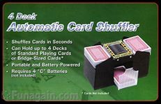 WE Games Battery Operated 4-Deck Card Shuffler