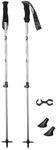 QSTDGVPW Ski Poles, Ski Poles, Adjustable Boot Tips for Outdoor Slopes, Winter Sports, Snowboarding, Silver