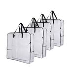 VENO 5 Pack Moving Bags, Wreath Storage Bag, Garland Container, Moving and Packing Supplies for College. Moving Boxes Alternative, Under the Bed Storage, Storage Bags for Comforter (Clear, 5 Pack)