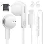 USB C Headphones, Type C Wired Earbuds for iPhone 15/16/ 15 Pro/ 15 Pro Max Headphones with Microphone Noise Isolation Stereo Wired Earphones for Samsung Galaxy S24 S23 Ultra S22 S21 S20 Plus Android