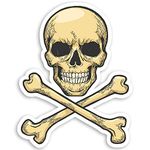 2 x 10cm Skull and Crossbones Vinyl Stickers Bones Pirate Laptop Sticker #34040 (10cm Tall)