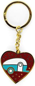 Camco Life is Better at The Campsite Red Teardrop Heart RV Keychain-Gold Ring for Car Fobs and Keys (53287)