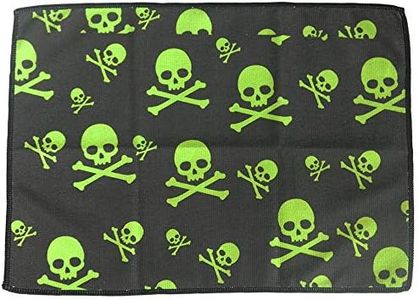 bowlingball.com Microfiber Bowling Towel, Lime Green Skulls