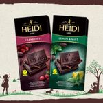 Heidi Vegan Cranberries Dark Chocolate 80 grams And Mint & Lemon Dark Chocolate 80 grams | 100% Veg | Imported | Switzerland