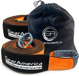 GearAmerica (2PK) Recovery Tow Straps 4" x 30' | Ultra Heavy Duty 45,000 lbs (22.5 US Tons) Strength | Triple Reinforced Loops + Protective Sleeves | Emergency Truck Towing | Free Storage Bag + Tie