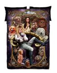 Labyrinth - Twin Bedspread Top Trow Fleece, Gothic Home Decor, Occult Bedding, Black Quilt Cover Artwork by Peter Panayis