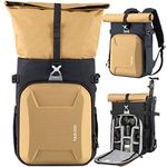 TARION Camera Bag Backpack Large with 15" Laptop Pocket Hard Shell Raincover for DSLR SLR Mirrorless Cameras Lens Tripod Outdoor Hiking Waterproof Yellow XH