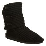 BEARPAW Women's Knit Tall Winter Boot, Black, 10 M US