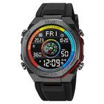 SKMEI Men Watch Compass Pedometer Calories Sport Watch LED Digital Stopwatch Boys Digital Sport Wristwatch (Colorful - Red)