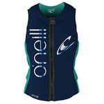 O'Neill Women's Slasher Comp Vest, Abyss/Light Aqua, 10