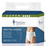 14 x Super Adult Nappies, Maximum Absorbency and Overnight Protection, Nappies for Men and Women, Incontinence Pants, Size Medium, Waist Size 65-135 cm