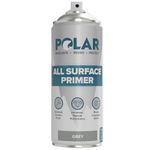 Polar Matt Grey Primer Spray Paint - 400ml | High-Build Filler Primer Paint for Wood, Metal, Plastic, Ceramics, Tiles & Painted Surfaces | Spray Primer for Long Lasting Protection & Quick Drying