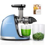 Slow Juicer,AMZCHEF Masticating Juicer Machines with Reverse Function, Cold Press Juicer with Brush, Recipes for High Nutrient Fruits and Vegetables, Blue(Updated)