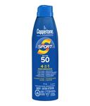 Coppertone Sport Sunscreen Spray SPF 50 (177 mL), Lightweight Body and Face Sunscreen, Water Resistant Sun Protection