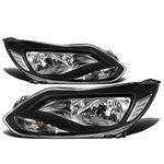 DNA Motoring Black clear HL-OH-FF12-BK-CL1 Headlight Assembly (Driver & Passenger Side)