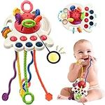 Sensory Montessori Baby Toys 6 to 12 Months, Toddler Travel Toys for 1 2 Year Old Boy Girl Birthday Gifts, Soft Pull String Fidget Educational Learning Bath Toys for 9 10 18 Months Infant Newborn