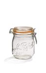 Le Parfait Super deluxe mason jar, French glass, 750 ml, 6 pieces