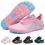 Hike Footwear Barefoot Womens, Pro-Healthy&Non-Slip Barefoot Shoes for Women Men, Wide Toe Barefoot Running Hiking Shoes Boots Sneakers Unisex (9.5Women/8Men,Pink)