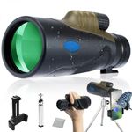 Fotocart 10-30x50 Monocular with Smartphone Adapter & Tripod, Low Night Vision Waterproof Monocular for Adult Birding Hiking Concert Travel