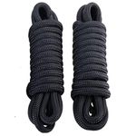 Amarine Made 5/8 Inch 25 FT Double Braid Nylon Dockline,Mooring Rope Double Braided Dock Line (2-Pack,Black)