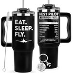 40 Oz Tumbler Aviation Gifts Pilot Gifts For Men Cool Gifts For Pilots Pilot Accessories Airplane Gifts For Men Private Pilot Accessories For Husband Son Retirement Gifts Birthday Christmas