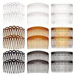 18 Pieces French Side Combs, FHDUSRYO Plastic Side Hair Twist Decorative Comb with Teeth, Hair Combs Slides Hair Clips Accessories for Bridal Wedding Veil Women Girl Thick and Fine Hair