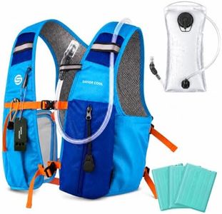 SAVIOR COOL Cooling Hydration Vest with 2L BPA-Free Water Bladder, Running Vest with 3 Removable Cooling Packs, Lightweight Outdoor Hydration Pack for Hot Weather, Hiking, Cycling, Training (Blue)