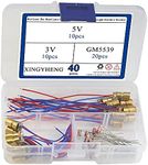 BGTXINGI 20Pcs Mini Red Laser Dot Head Laser Diode Laser Tube Diode Module Head WL 650nm 6mm 5V 5mW and 3V 5mW with 20Pcs 5mm GM5539 Photoresistor Photo Light Sensitive Resistor
