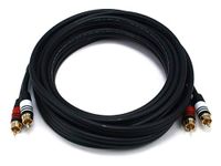 Monoprice 105348 15-Feet 22AWG Premium 2 RCA Plug to 2 RCA Plug Audio Cable, Black